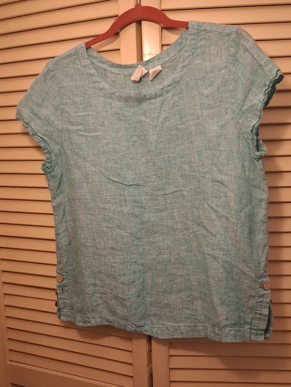 C&C California Light Aqua Short Sleeve Scoop Neck Top
